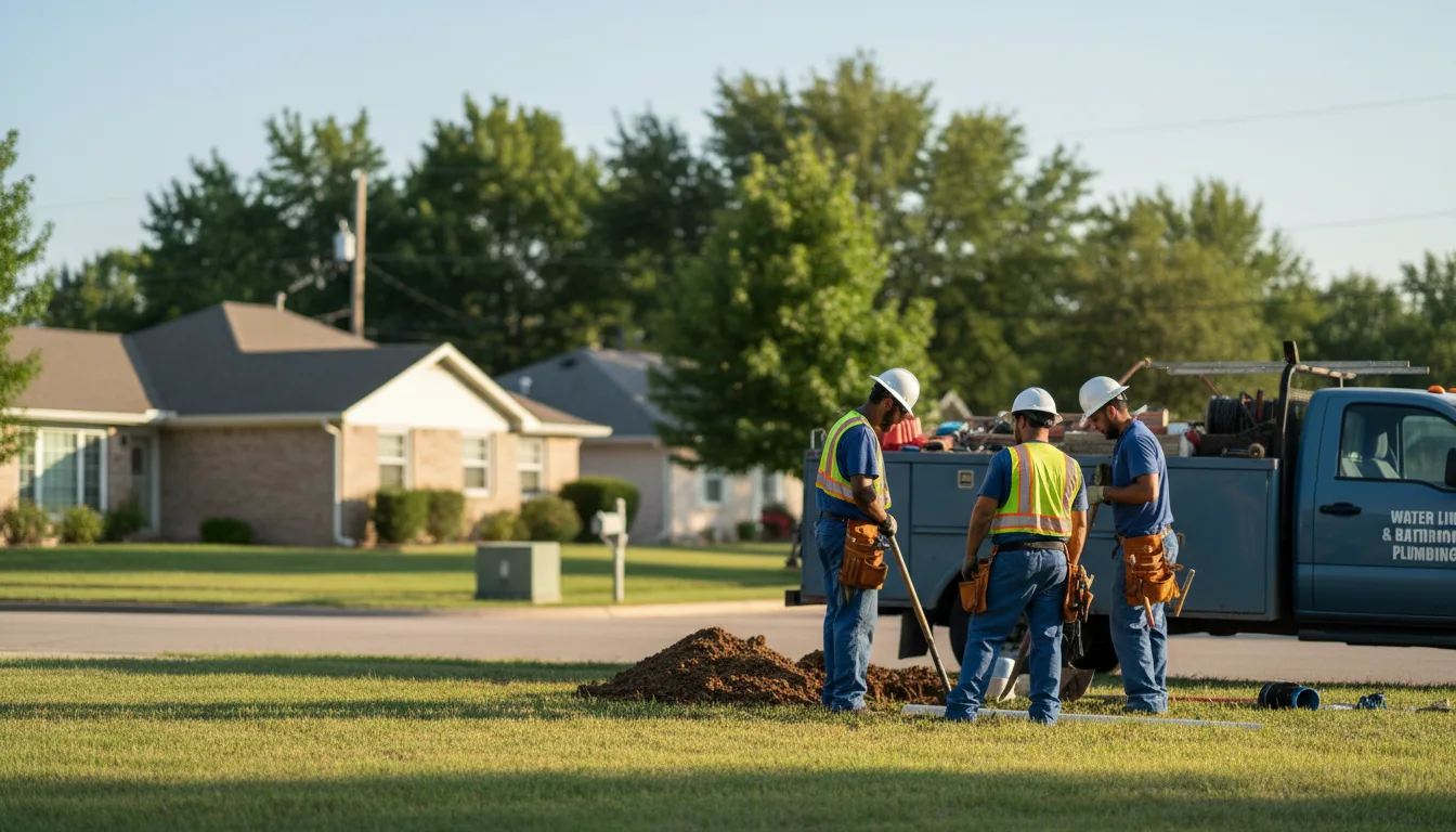 Residential water line and bathroom plumbing service in Grafton, IA